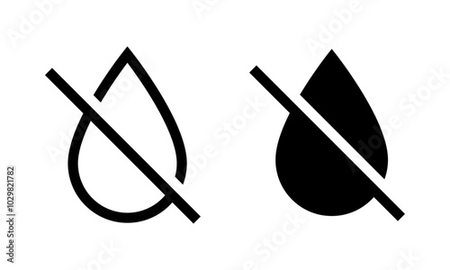 No water drop icon set