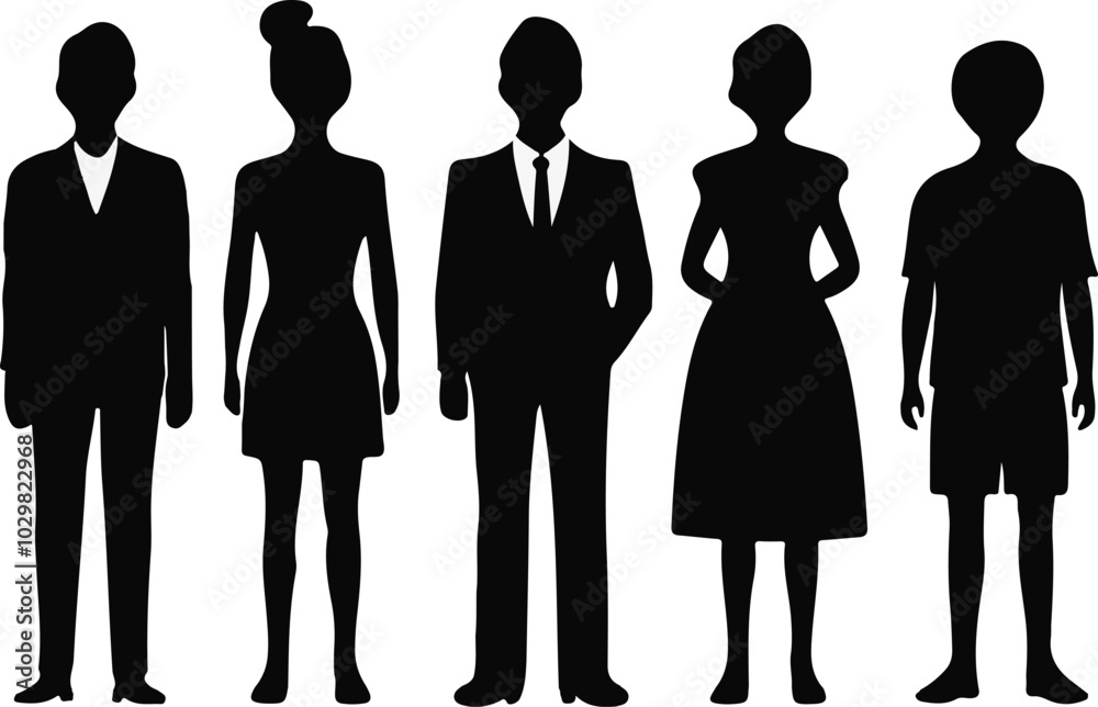 human silhouettes standing vector illustration Ai Generated human silhouettes standing vector illustration Ai Generated