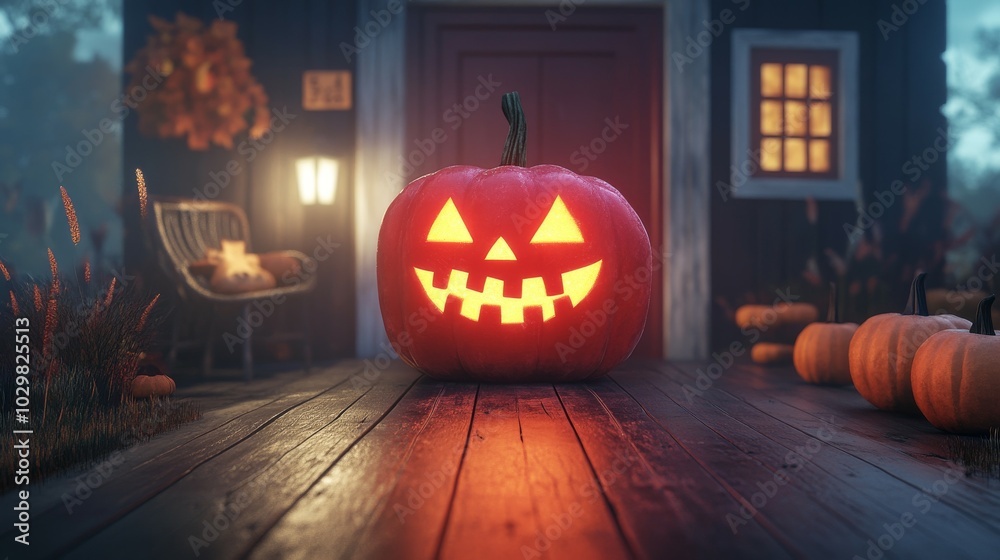 Fototapeta premium room decorated in halloween theme, halloween background.