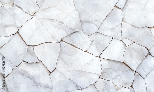 A close-up view of cracked white surface showcasing intricate patterns and textures. Ideal for backgrounds and design elements. photo