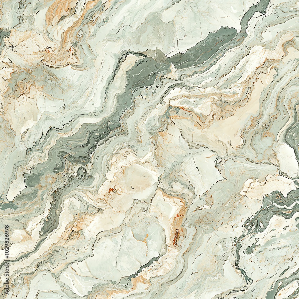 Naklejka premium Elegant marble texture with soft green and beige tones, perfect for backgrounds, wallpapers, and design projects.