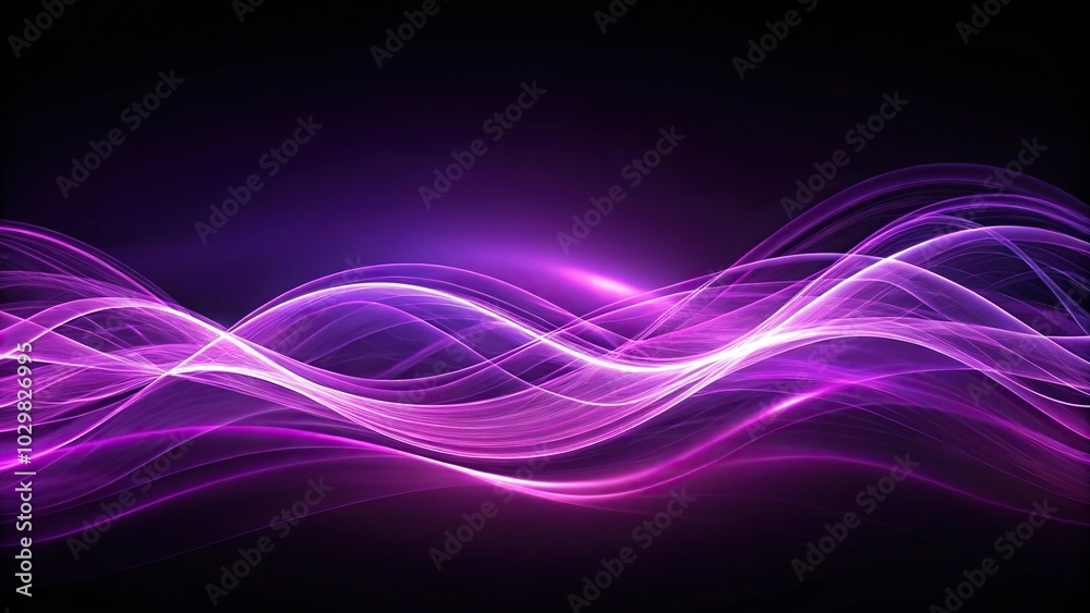 Violet vibes abstract purple light waves on dark background Violet vibes abstract purple light waves on dark background