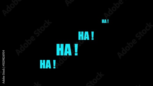 Hahaha text speech expression letters laugh symbol text animation on background. Animated of ha ha ha comic sound effect laugh expression symbol.