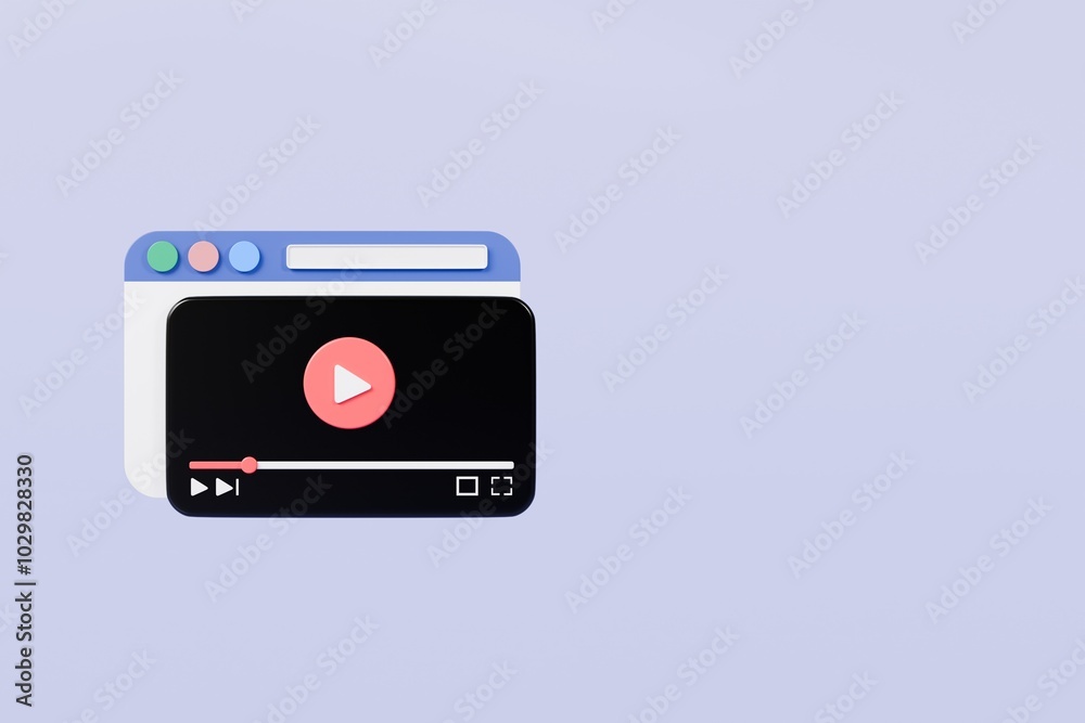 3d Realistic Playing videos website player browser icon isolated on white background. Minimal red videos player icon. Playing video player entertainment concept, streaming videos concept. 3d render. 3d Realistic Playing videos website player browser icon isolated on white background. Minimal red videos player icon. Playing video player entertainment concept, streaming videos concept. 3d render.