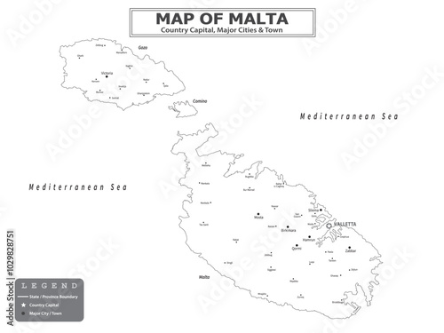 European Country Geography Political map. Political map of country with capital, province or state capital, major cities and town.
