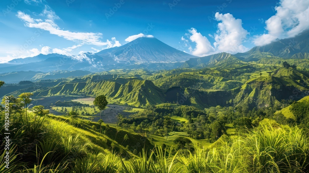 Fototapeta premium Majestic Mountain Range in Indonesia