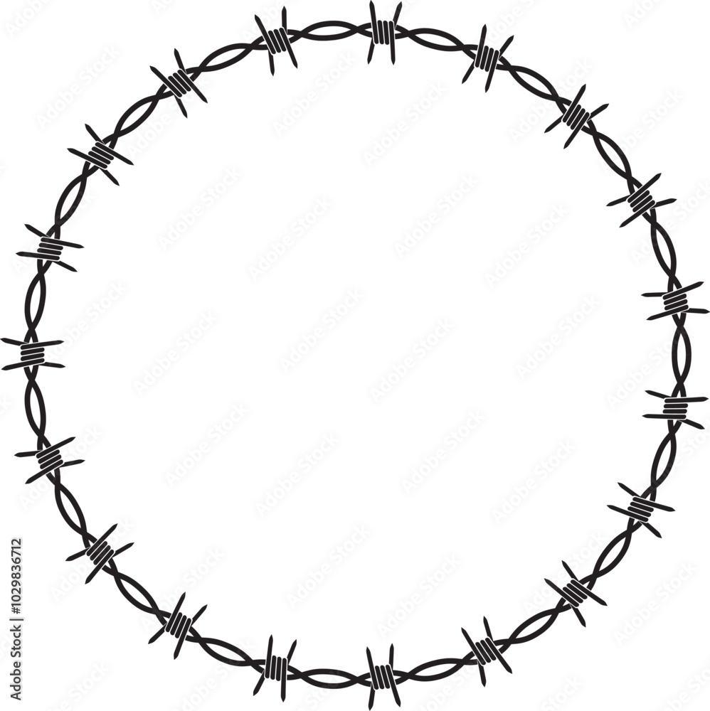 Barbed Wire Design Elements Curve Circle frame