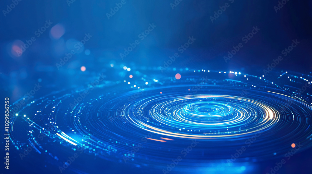 Obraz premium The information highway leads to the circular light of technology