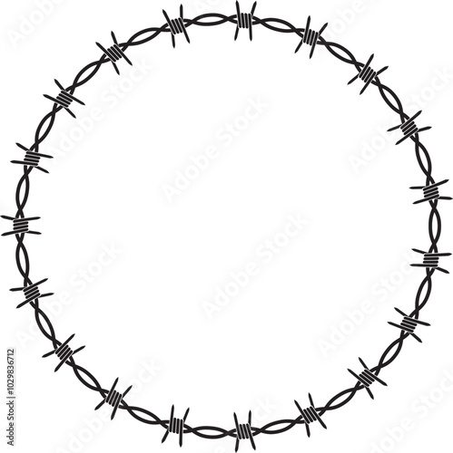 Barbed Wire Design Elements Curve Circle frame