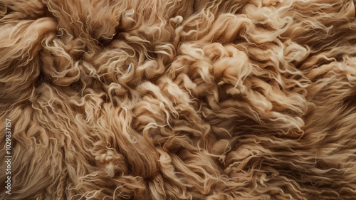 Soft Fluffy Brown Faux Fur Texture Background