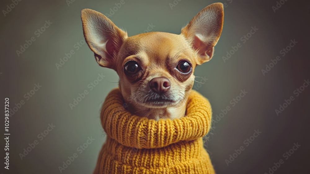 Lively Chihuahua Dressed in a Sweater Lively Chihuahua Dressed in a Sweater