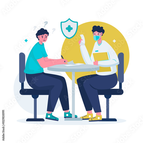Doctor consultation medical screening vector illustration