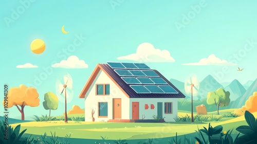 An illustrative concept of solar energy as a cost-effective and money-saving alternative for reducing electricity bills, highlighting the financial benefits of sustainable power solutions.