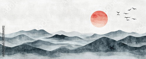 Ink landscape illustration