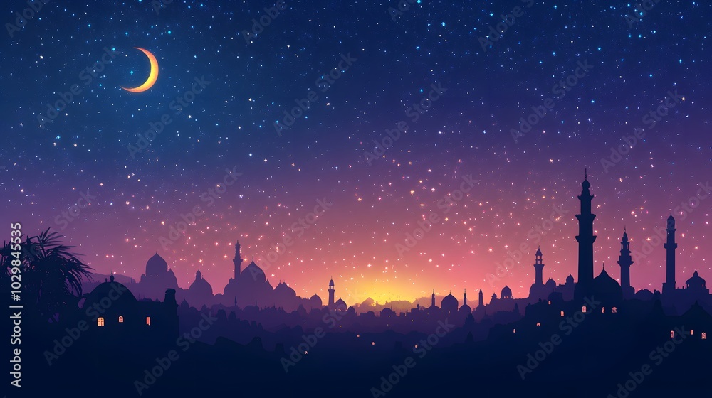 Fototapeta premium a starry night sky with a bright moon