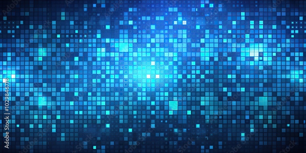 sci-fi abstract background with blue squares in macro view sci-fi abstract background with blue squares in macro view