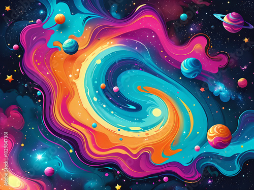 Cosmic Candy Galaxy: A Surreal Space Adventure
