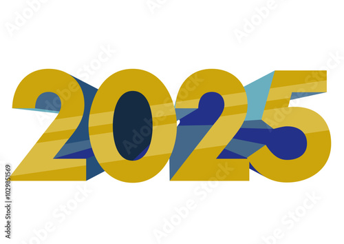 パースのついた飛び出す2025年ロゴA