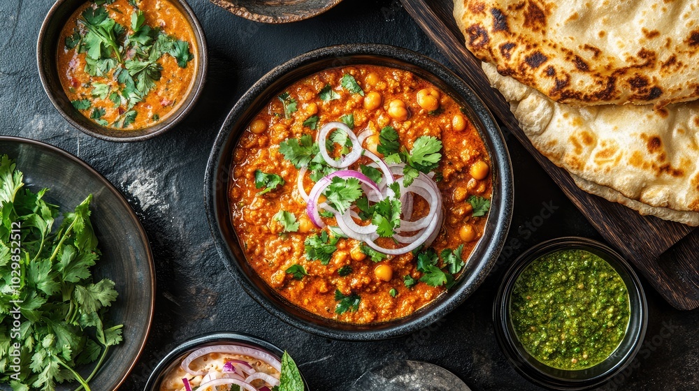 Vibrant Indian Cuisine with Dumplings and Spices Vibrant Indian Cuisine with Dumplings and Spices