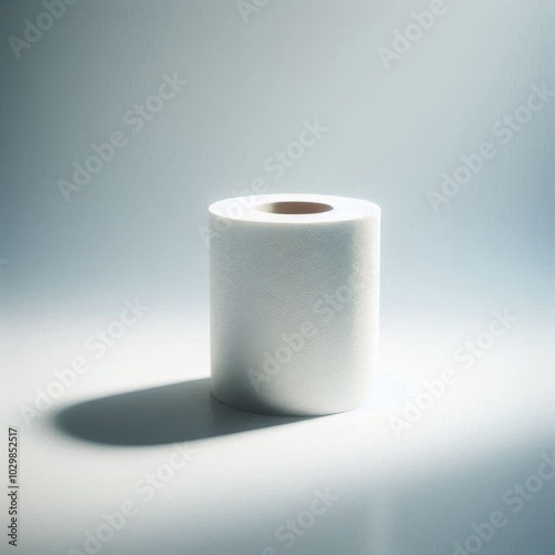 roll of toilet paper on white background