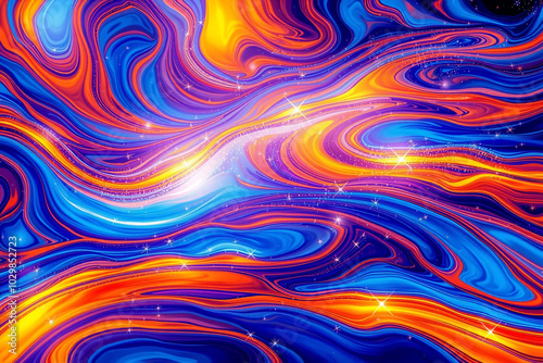 Abstract Art with Swirling Light and Colors.generative AI