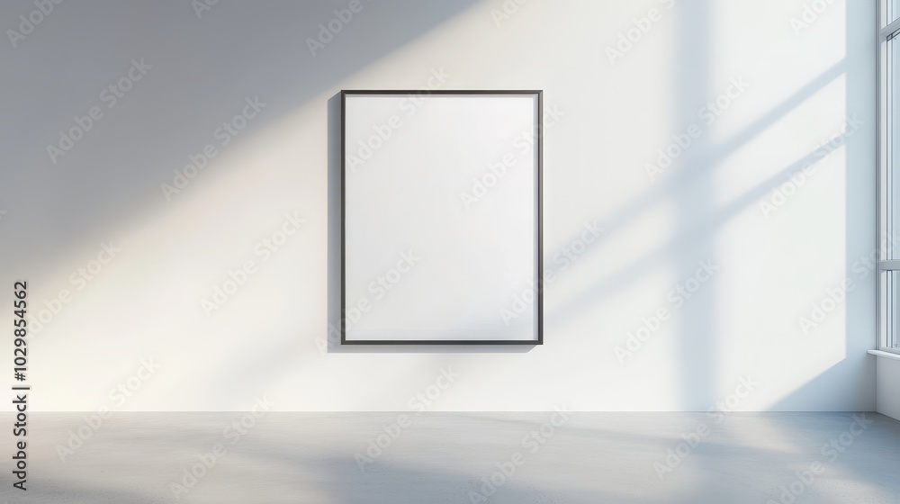 A white frame with a black border sits on a wall in a room. The frame is empty, and the room is bright and sunny. The empty frame suggests a sense of emptiness or lack of content A white frame with a black border sits on a wall in a room. The frame is empty, and the room is bright and sunny. The empty frame suggests a sense of emptiness or lack of content