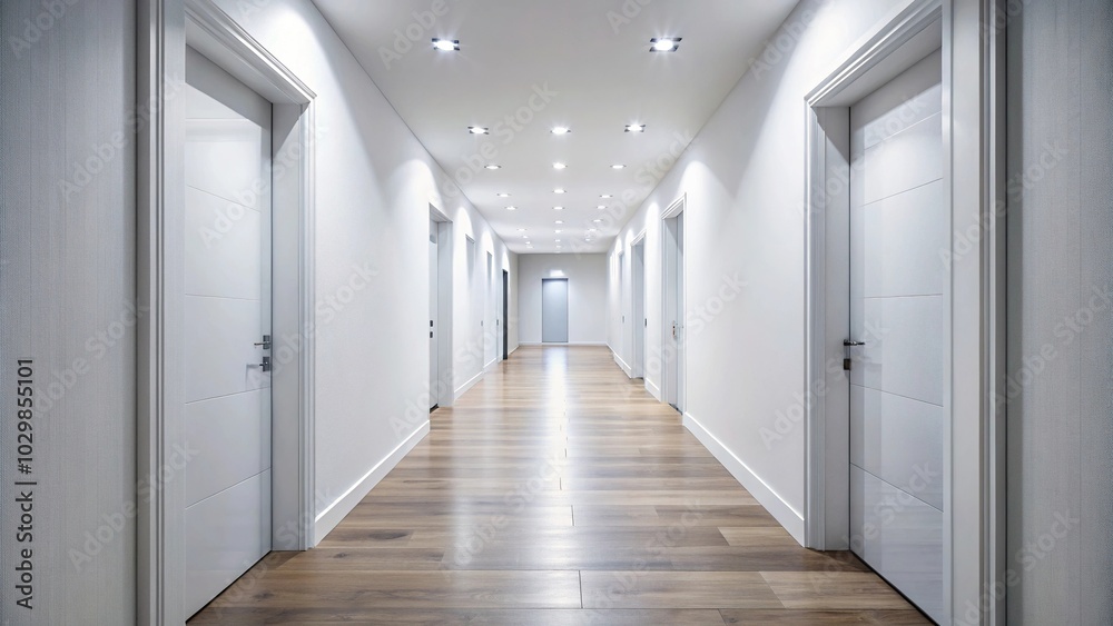 tilted angle minimalist hallway mockup with flawless white walls tilted angle minimalist hallway mockup with flawless white walls