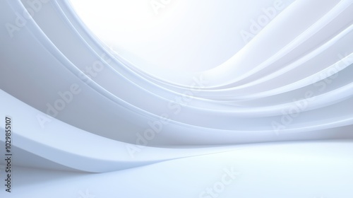 A white wall with a curved white line on it. The line is smooth and continuous, creating a sense of movement and flow. The wall is clean and uncluttered