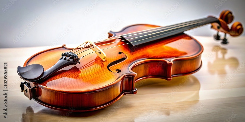 Fototapeta premium Elegant Violin on White Background - Captivating Instrument Portrait Photography