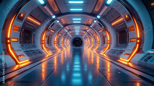 Mecha style metal texture C4D sci-fi technology booth background