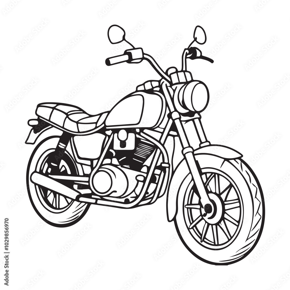 Fototapeta premium motorcycle vector silhouette image of a table on a white background