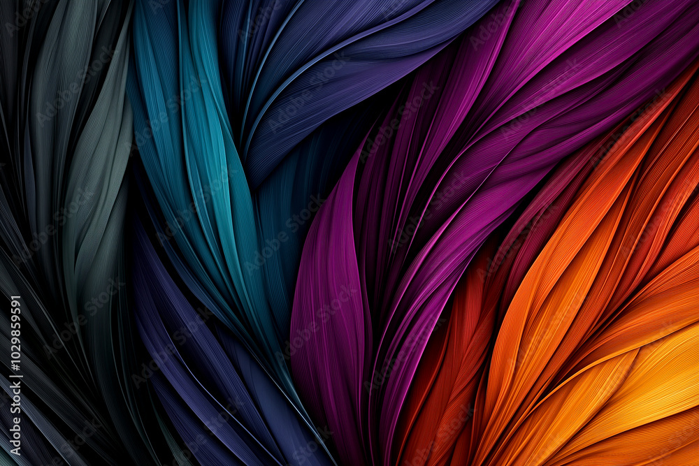Naklejka premium A colorful, abstract design with a variety of colors and patterns. The image is a representation of the beauty and complexity of nature, with each color