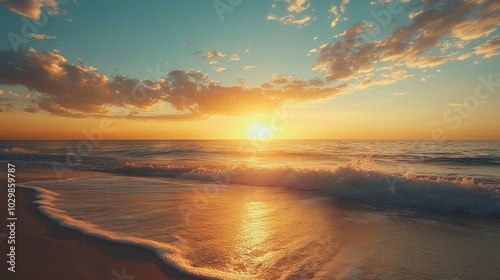 Golden Hour Beach Sunset