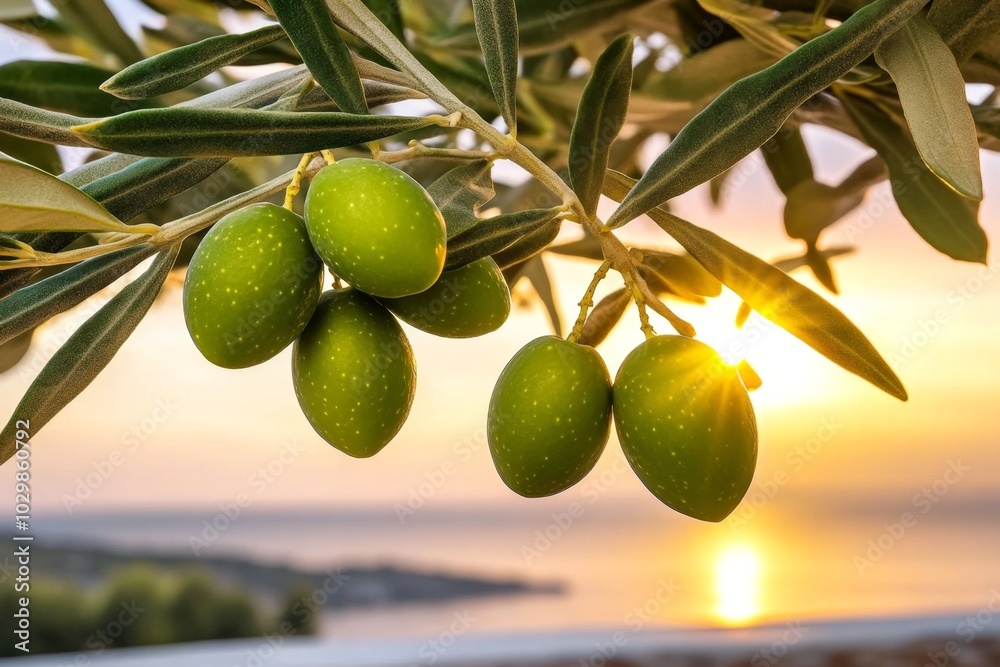 Olive tree branches reaching up against a pale, sunlit sky Olive tree branches reaching up against a pale, sunlit sky