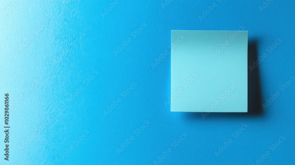 Blue sticky note isolated on a bright background suitable for business reminder or organizational purposes Blue sticky note isolated on a bright background suitable for business reminder or organizational purposes