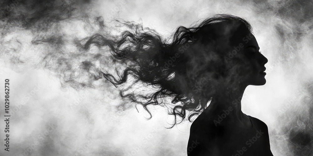 Fototapeta premium Dreamy silhouette of a woman.