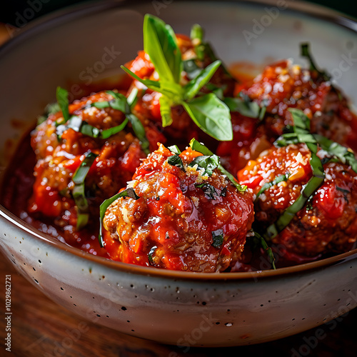 Professional Photograph of Italian Polpette Meatballs