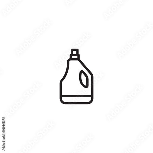 Icon of a detergent bottle. A simple outline illustration of a plastic detergent bottle with a cap. Editable icon.