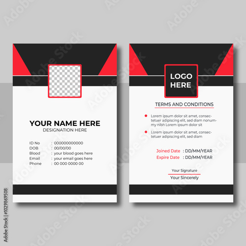 Professional Colorful Modern Id Card Design Template