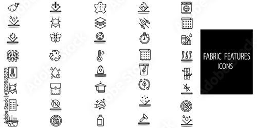 Fabric features simple concept 21 icons set.Vector illustration.