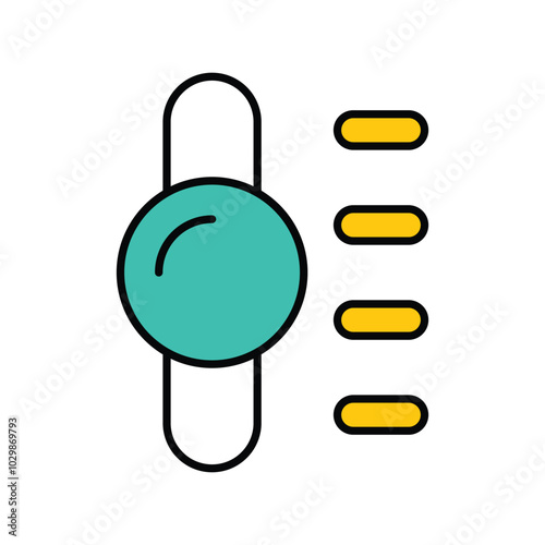 Gearshift color line icon with white background vector stock illustration
