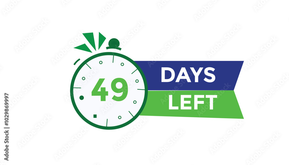 49 days left Countdown number banner templates. time icon. Vector Illustration
49 days left Countdown number banner templates. time icon. Vector Illustration