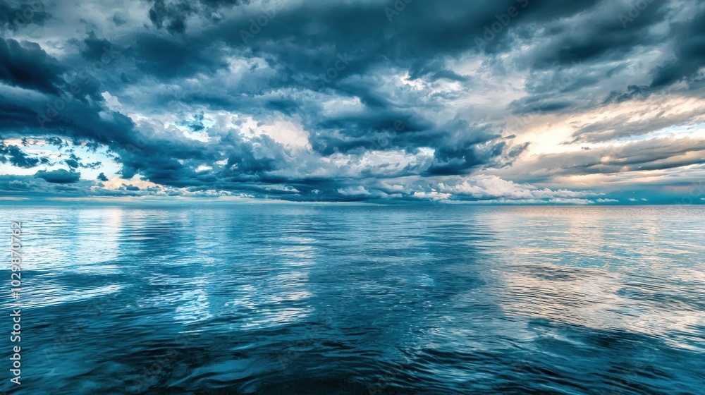 Obraz premium Calm waters disturbed by the onset of a storm.