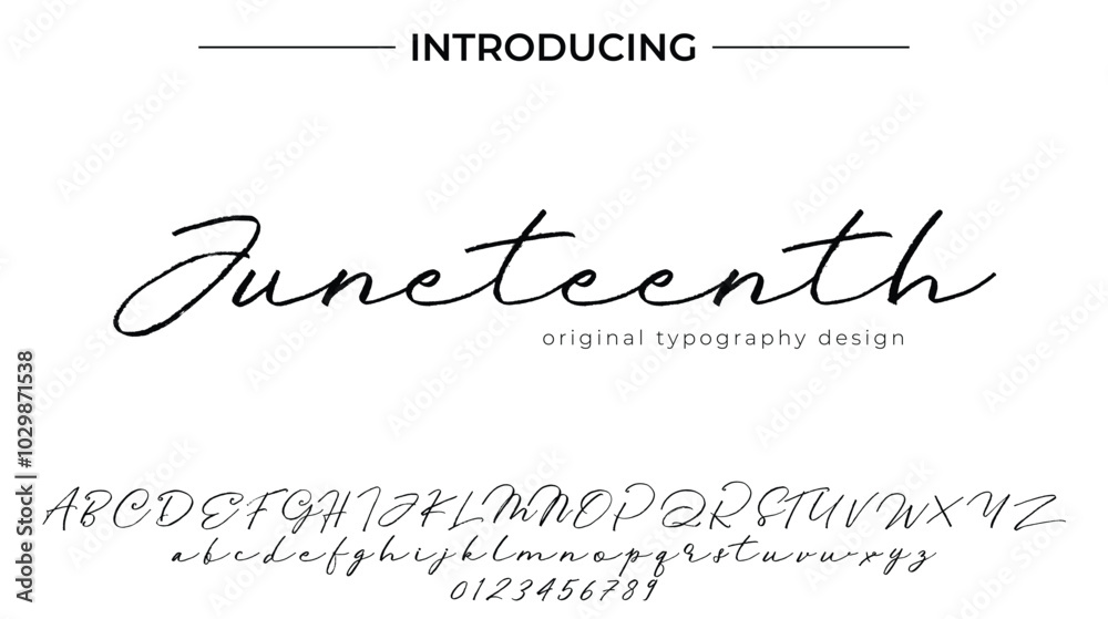 Juneteenth Font Stylish brush painted an uppercase vector letters, alphabet, typeface Juneteenth Font Stylish brush painted an uppercase vector letters, alphabet, typeface
