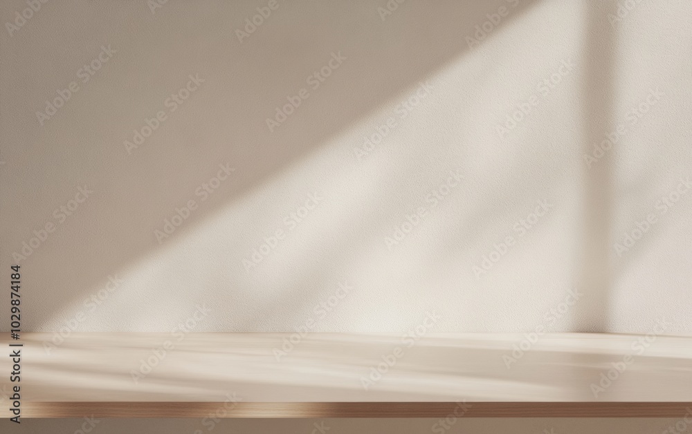 Sunlit Wooden Surface with Soft Beams and Minimalist Composition, Capturing Calm Serenity in Warm Beige Tones Sunlit Wooden Surface with Soft Beams and Minimalist Composition, Capturing Calm Serenity in Warm Beige Tones
