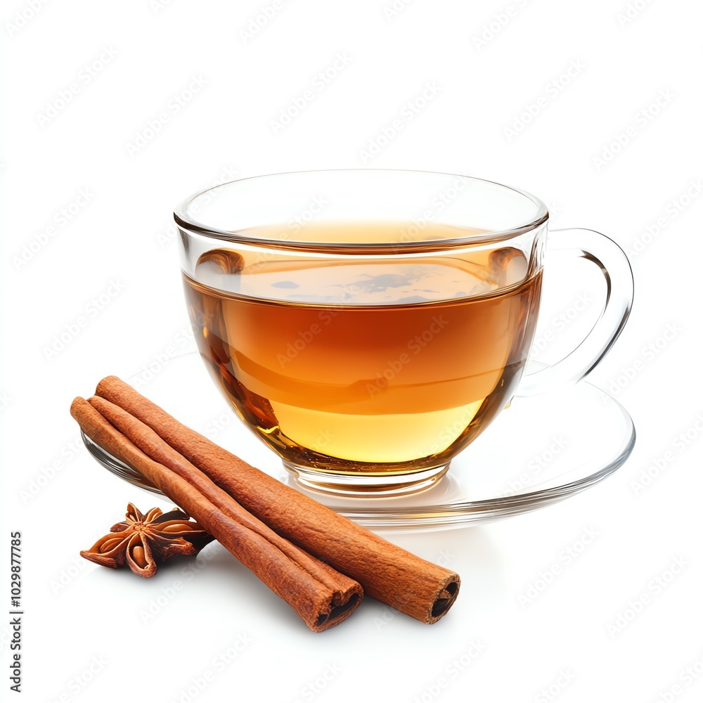 Cinnamon tea reduces inflammation on white background. Cinnamon tea reduces inflammation on white background.