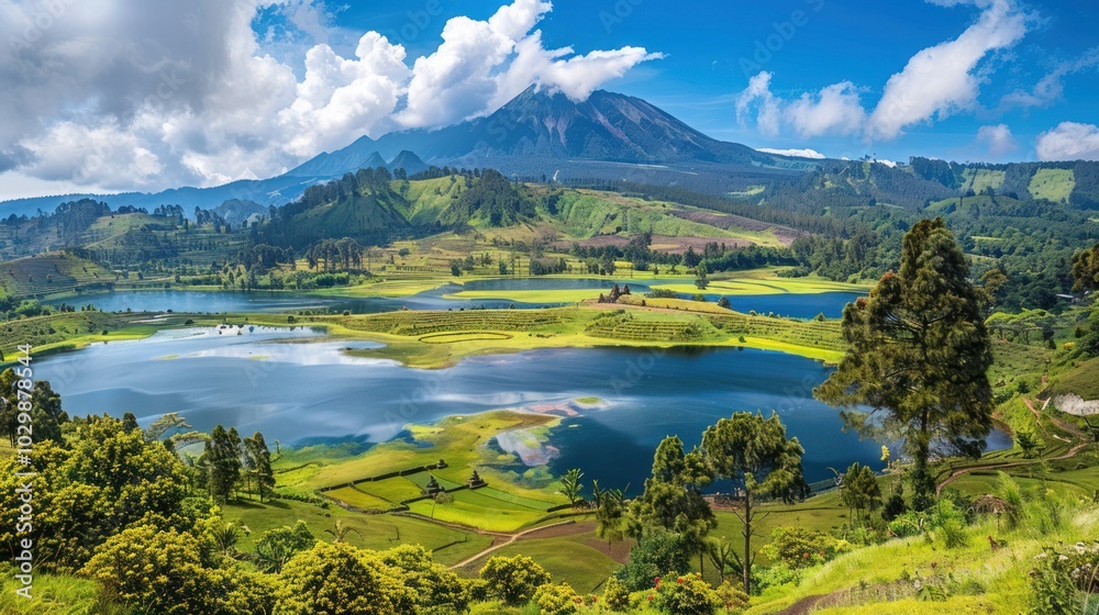 Fototapeta premium Serene Mountain Lake Landscape