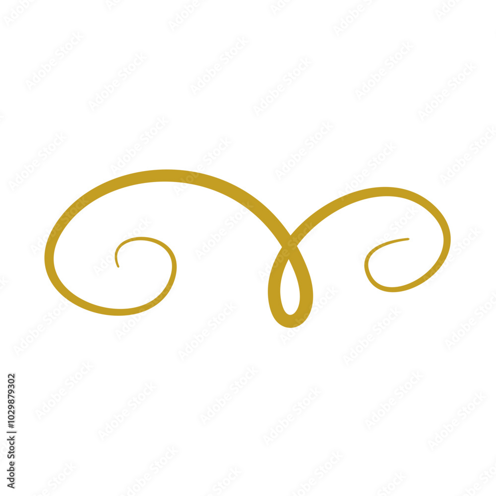 Golden doodle abstract line. Hand drawn curly swishes, swashes and swoops. Vector illustration Golden doodle abstract line. Hand drawn curly swishes, swashes and swoops. Vector illustration