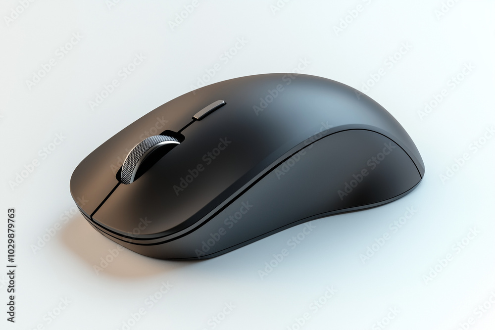 Sleek Modern Wireless Mouse Isolated on Minimalist White Background Sleek Modern Wireless Mouse Isolated on Minimalist White Background