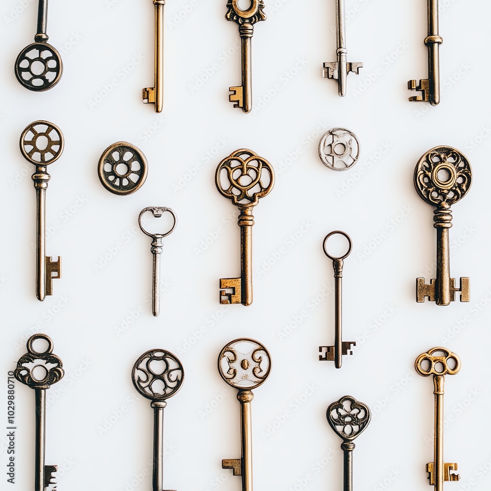 Obraz premium Keys on white background